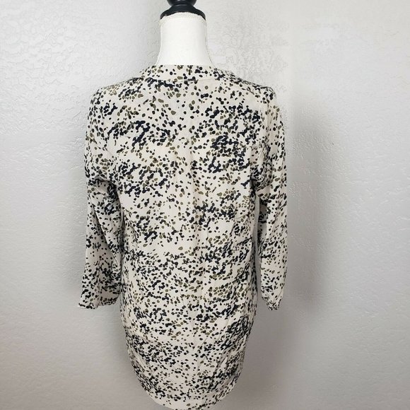 Amour Vert 100% Silk Tunic Top High Low Popover - Picture 6 of 8